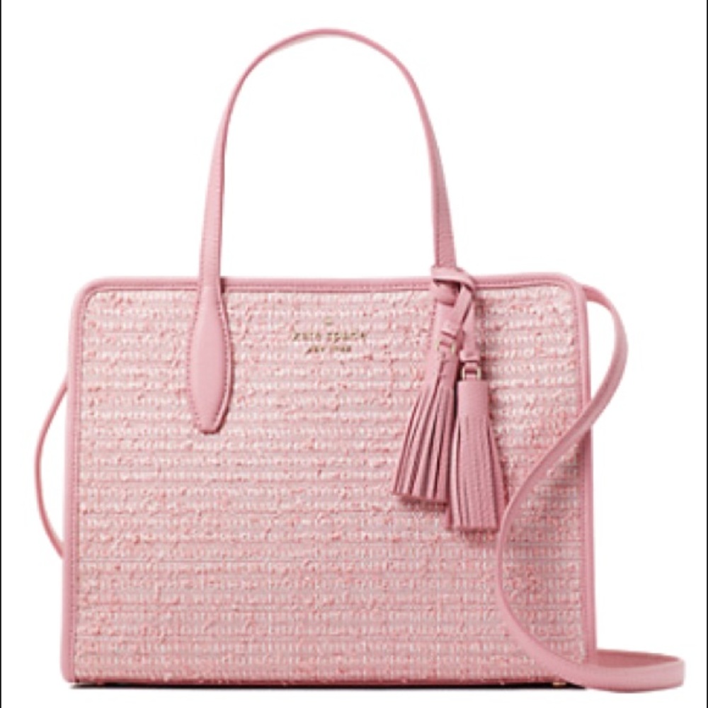 Rowe summer tweed medium top zip satchel